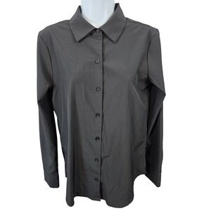 Maurices XS Black Button Up Long Sleeve Collared Shirt Career Casual Blouse/A147